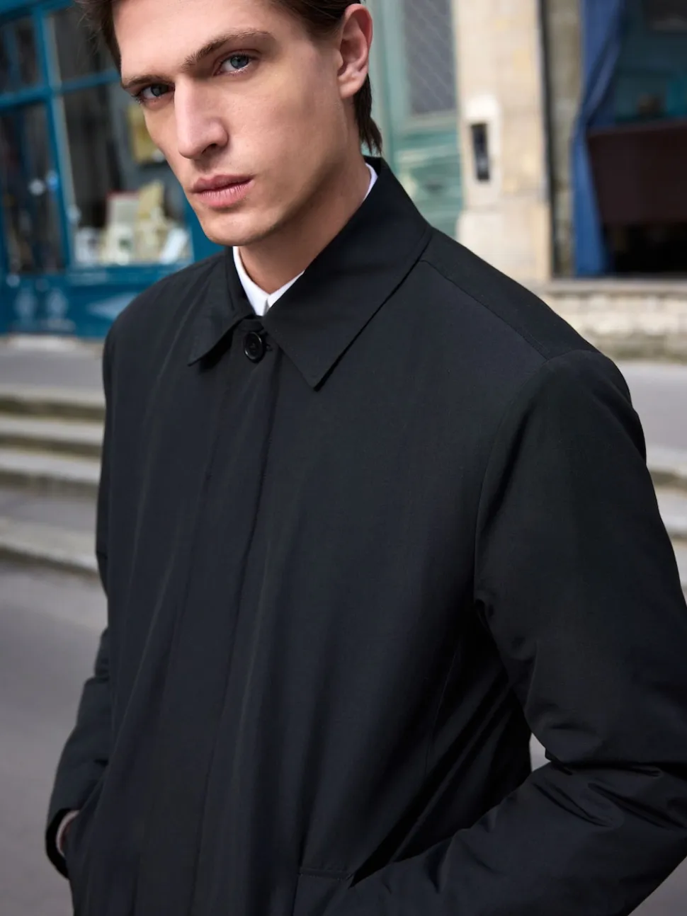 Black Shower Resistant Padded Trench Coat