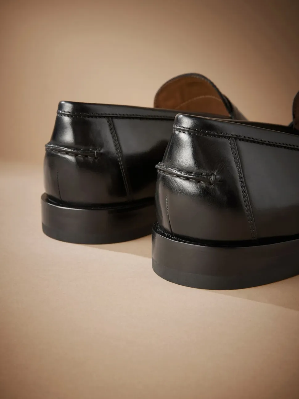 Black Signature Italian Leather Penny Loafers