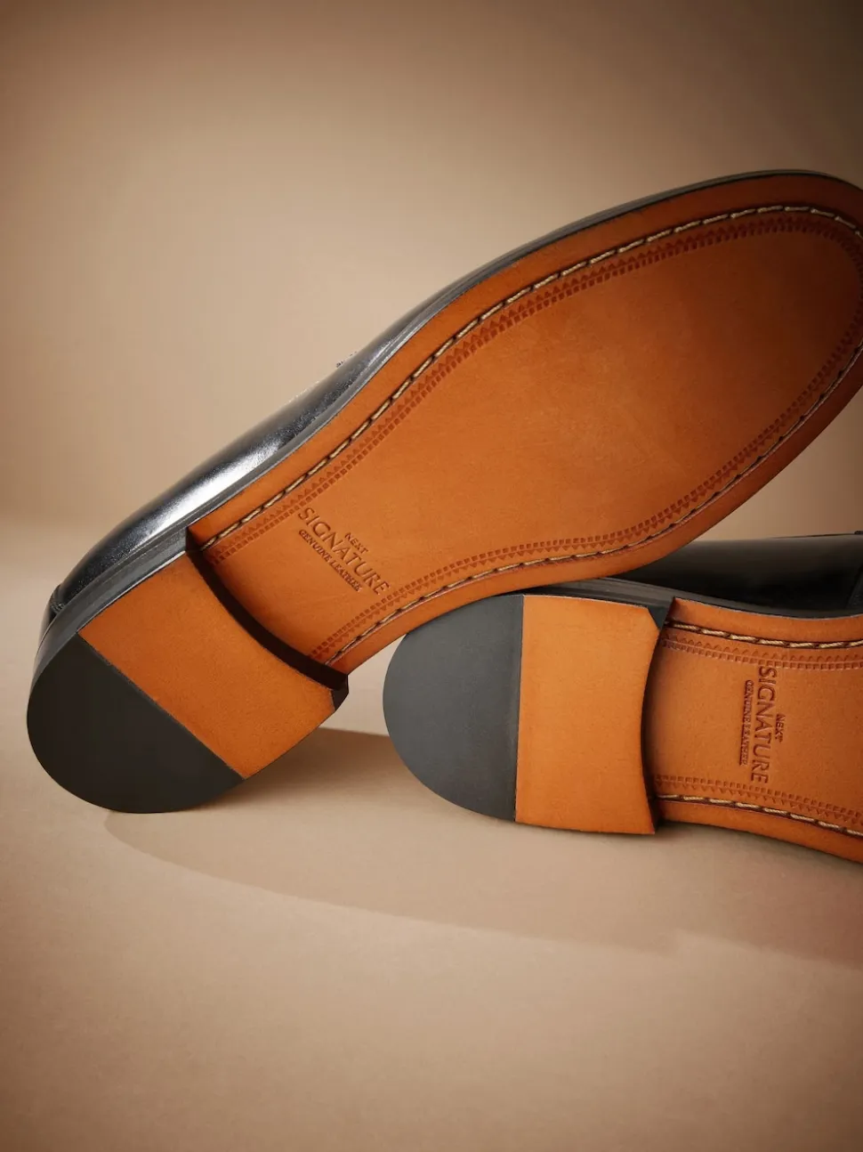 Black Signature Italian Leather Penny Loafers