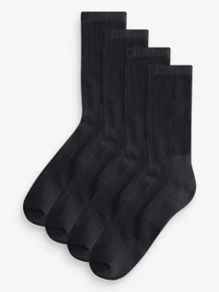 Black Signature Modal Cushioned Sports Socks 4 Pack