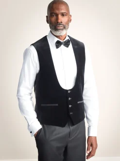 Black Signature Pontoglio Italian Velvet Waistcoat