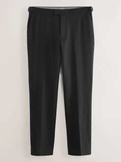 Black Signature Smart Textured Italian Wool Trousers with Side Adjusters