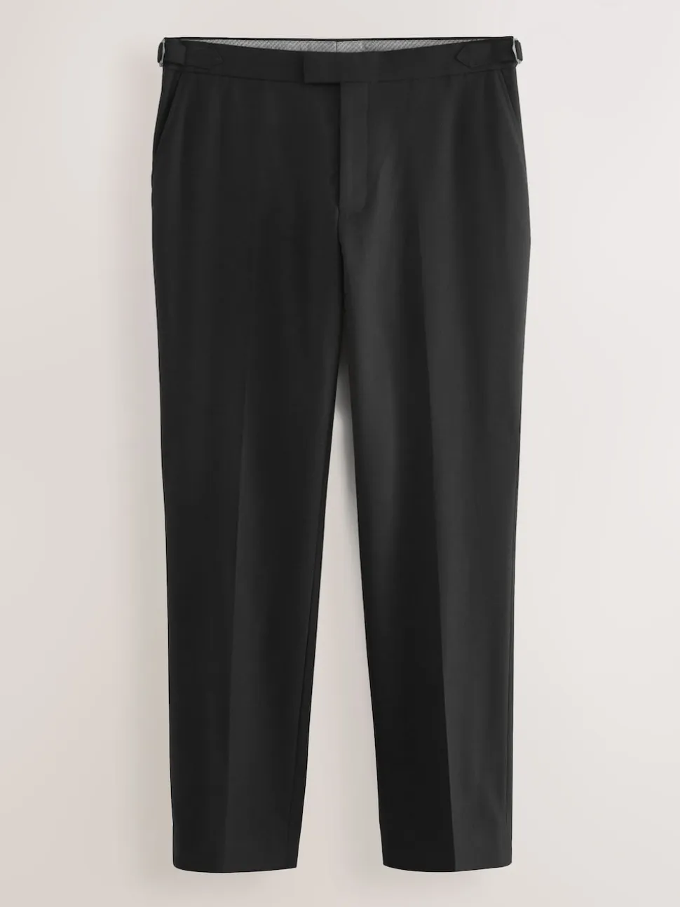 Black Signature Smart Textured Italian Wool Trousers with Side Adjusters