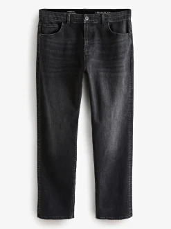Black Single Straight Fit Classic Stretch Jeans