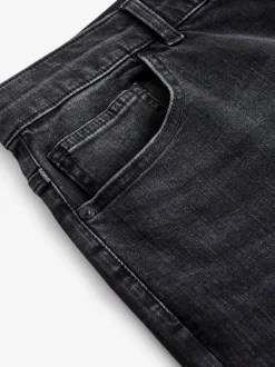 Black Single Straight Fit Classic Stretch Jeans