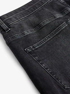 Black Single Straight Fit Classic Stretch Jeans