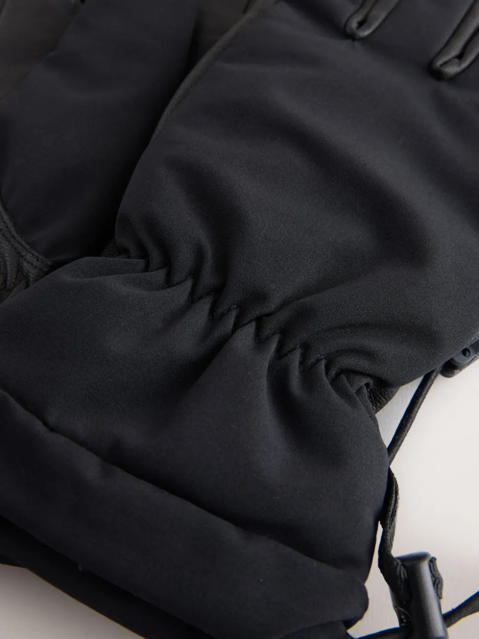 Black Ski Gloves With Leather
