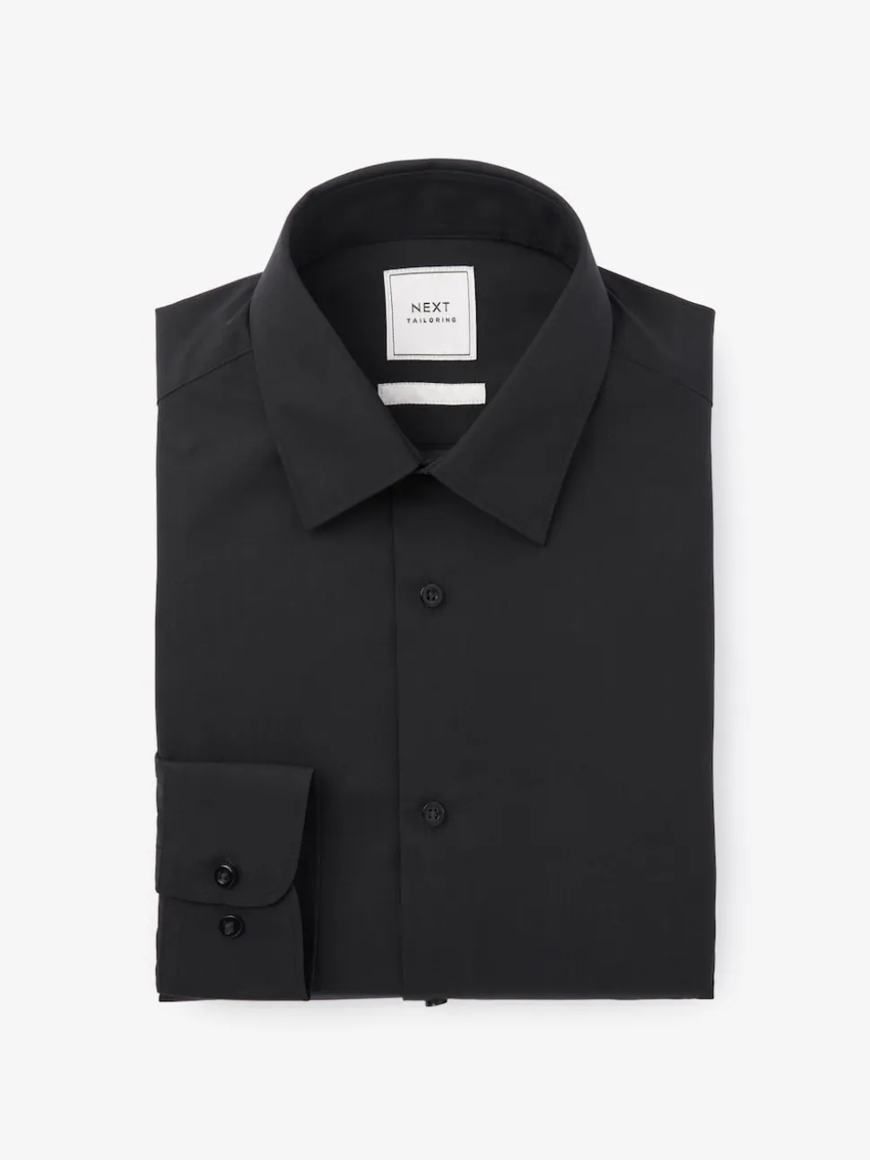 Black Skinny Fit Easy Care Single Cuff Smart Shirt