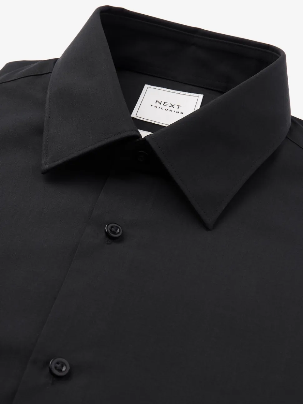 Black Skinny Fit Easy Care Single Cuff Smart Shirt