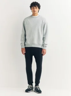 Black Skinny Fit Slim Fit Brushback Heavyweight Joggers