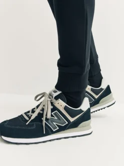 Black Skinny Fit Slim Fit Brushback Heavyweight Joggers