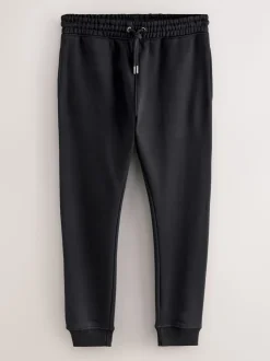 Black Skinny Fit Slim Fit Brushback Heavyweight Joggers