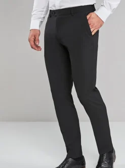 Black Skinny Fit Stretch Smart Trousers