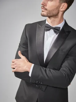 Black Skinny Fit Tuxedo Suit Jacket