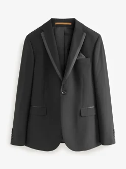 Black Skinny Fit Tuxedo Suit Jacket