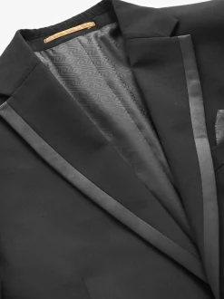 Black Skinny Fit Tuxedo Suit Jacket