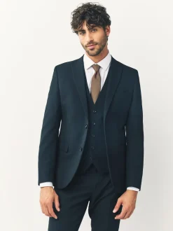 Black Skinny Fit Two Button Suit Jacket