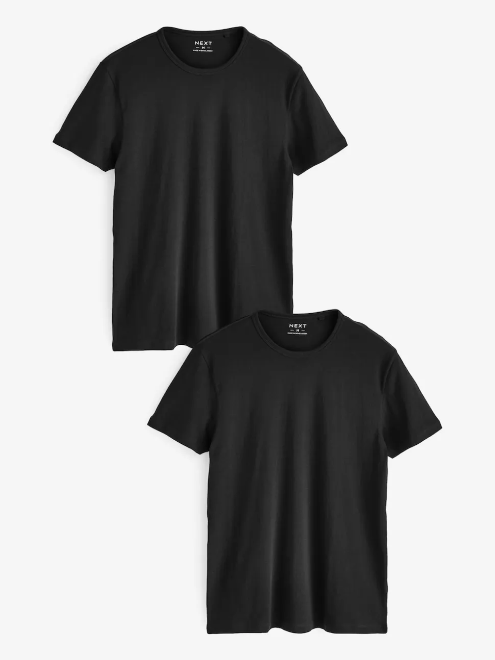 Black Slim Fit 100% Cotton Layering T-Shirts 2 Pack