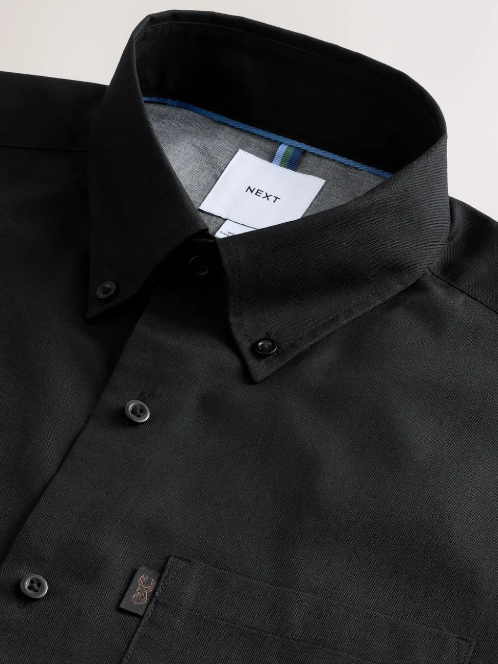 Black Slim Fit Button Down Easy Iron Oxford Shirt