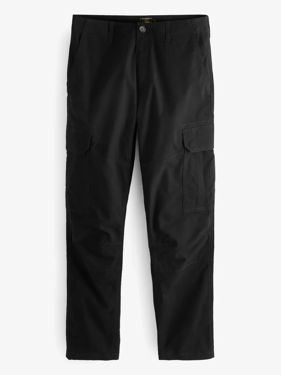 Black Slim Fit Cotton Stretch Cargo Trousers