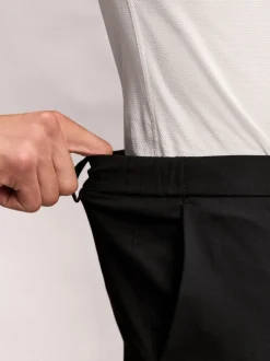 Black Slim Fit Elasticated Waist Motionflex Stretch Smart Trousers