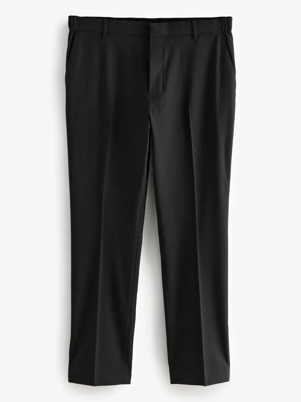 Black Slim Fit Elasticated Waist Motionflex Stretch Smart Trousers