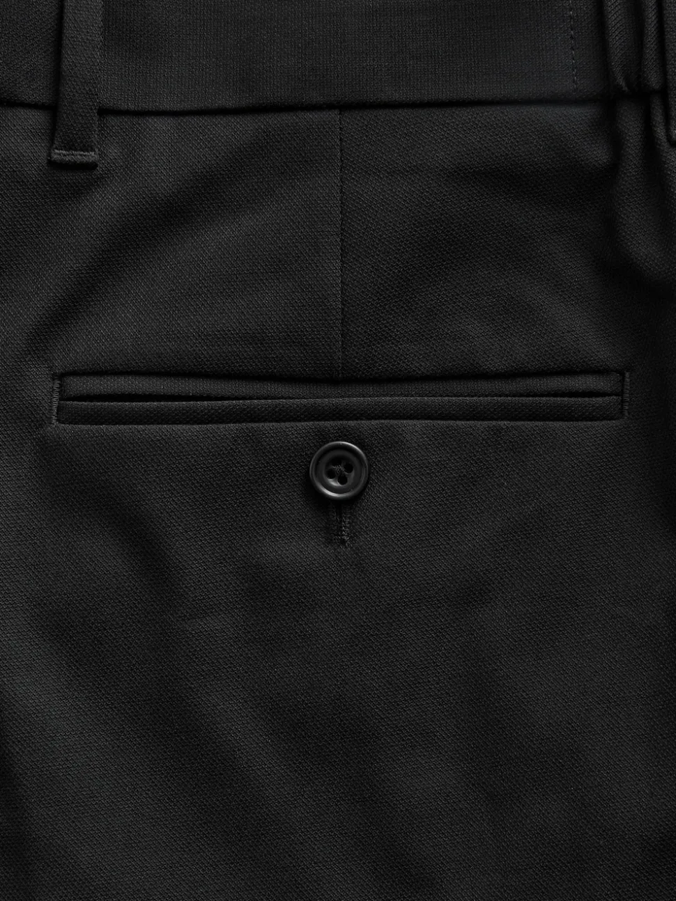 Black Slim Fit Elasticated Waist Motionflex Stretch Smart Trousers