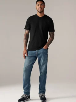 Black Slim Fit Essential V-Neck T-Shirt