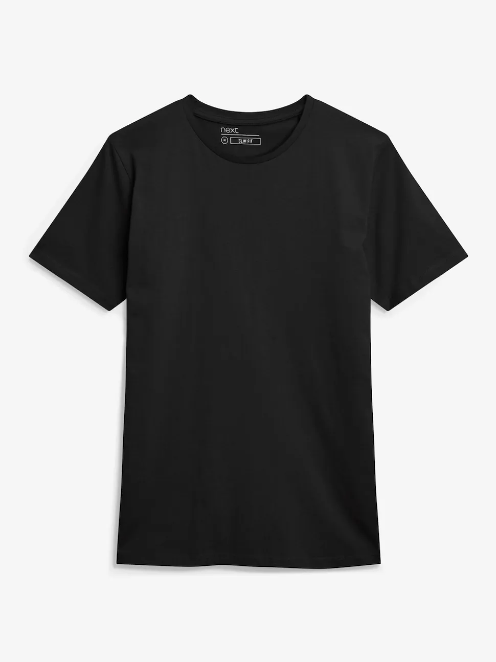 Black Slim Fit Essential Crew Neck Cotton T-Shirt