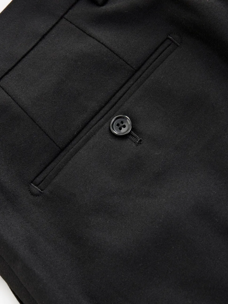 Black Slim Fit Flannel Suit Trousers