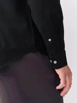 Black Slim Fit Long Sleeve Oxford Shirt