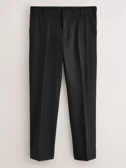 Black Slim Fit Motionflex Textured Tuxedo Trousers With Side Tape