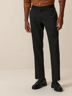 Black Slim Fit Plain Front Smart Trousers