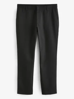 Black Slim Fit Plain Front Smart Trousers