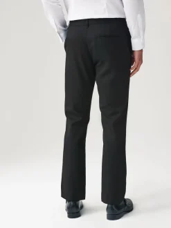 Black Slim Fit Plain Front Smart Trousers 2 Pack