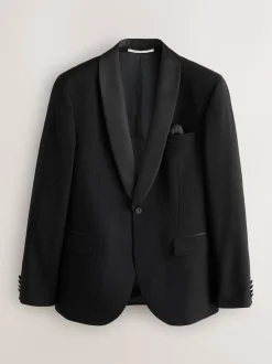 Black Slim Fit Sequin Tuxedo Suit Jacket