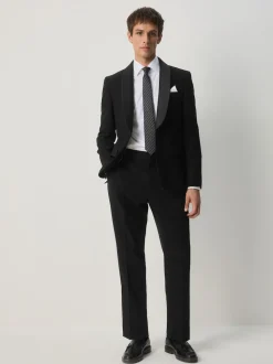 Black Slim Fit Sequin Tuxedo Suit Trousers