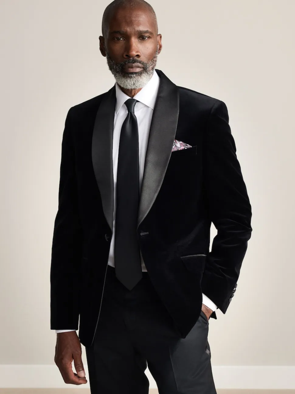 Black Slim Fit Signature Pontoglio Italian Velvet Blazer With Shawl Lapel