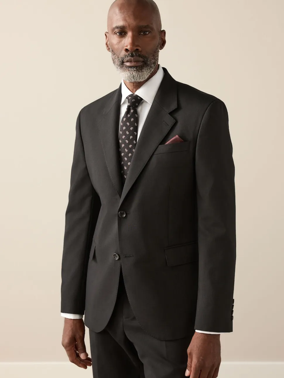 Black Slim Fit Signature Nova Fides 100% Italian Wool Suit Jacket