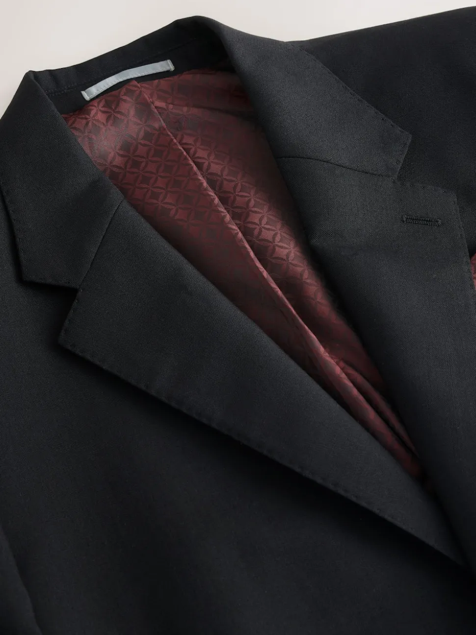 Black Slim Fit Signature Nova Fides 100% Italian Wool Suit Jacket