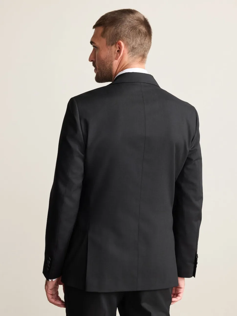 Black Slim Fit Signature Nova Fides 100% Italian Wool Tuxedo Suit Jacket