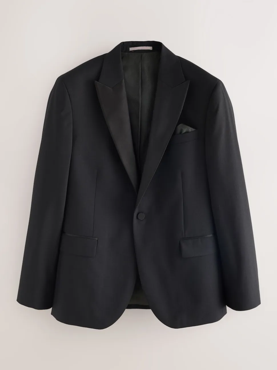 Black Slim Fit Signature Nova Fides 100% Italian Wool Tuxedo Suit Jacket