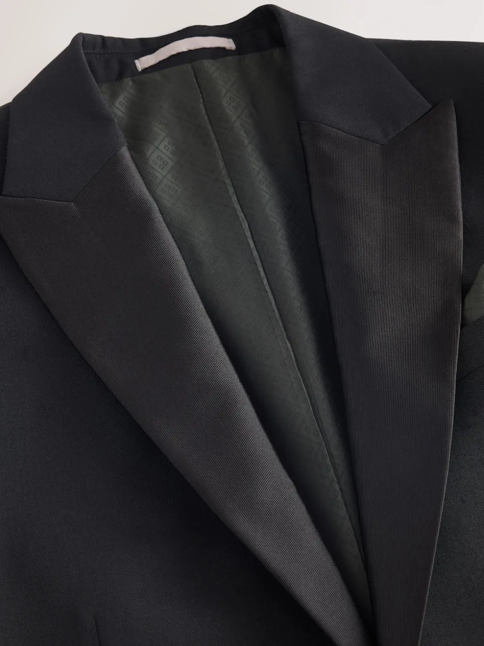 Black Slim Fit Signature Nova Fides 100% Italian Wool Tuxedo Suit Jacket