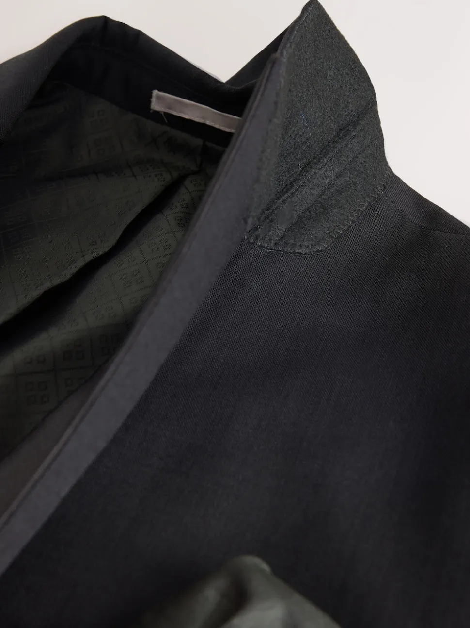 Black Slim Fit Signature Nova Fides 100% Italian Wool Tuxedo Suit Jacket