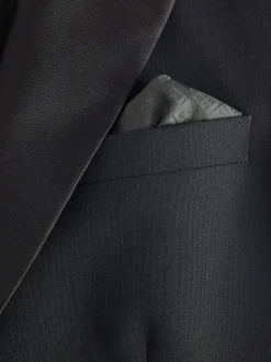 Black Slim Fit Signature Nova Fides 100% Italian Wool Tuxedo Suit Jacket