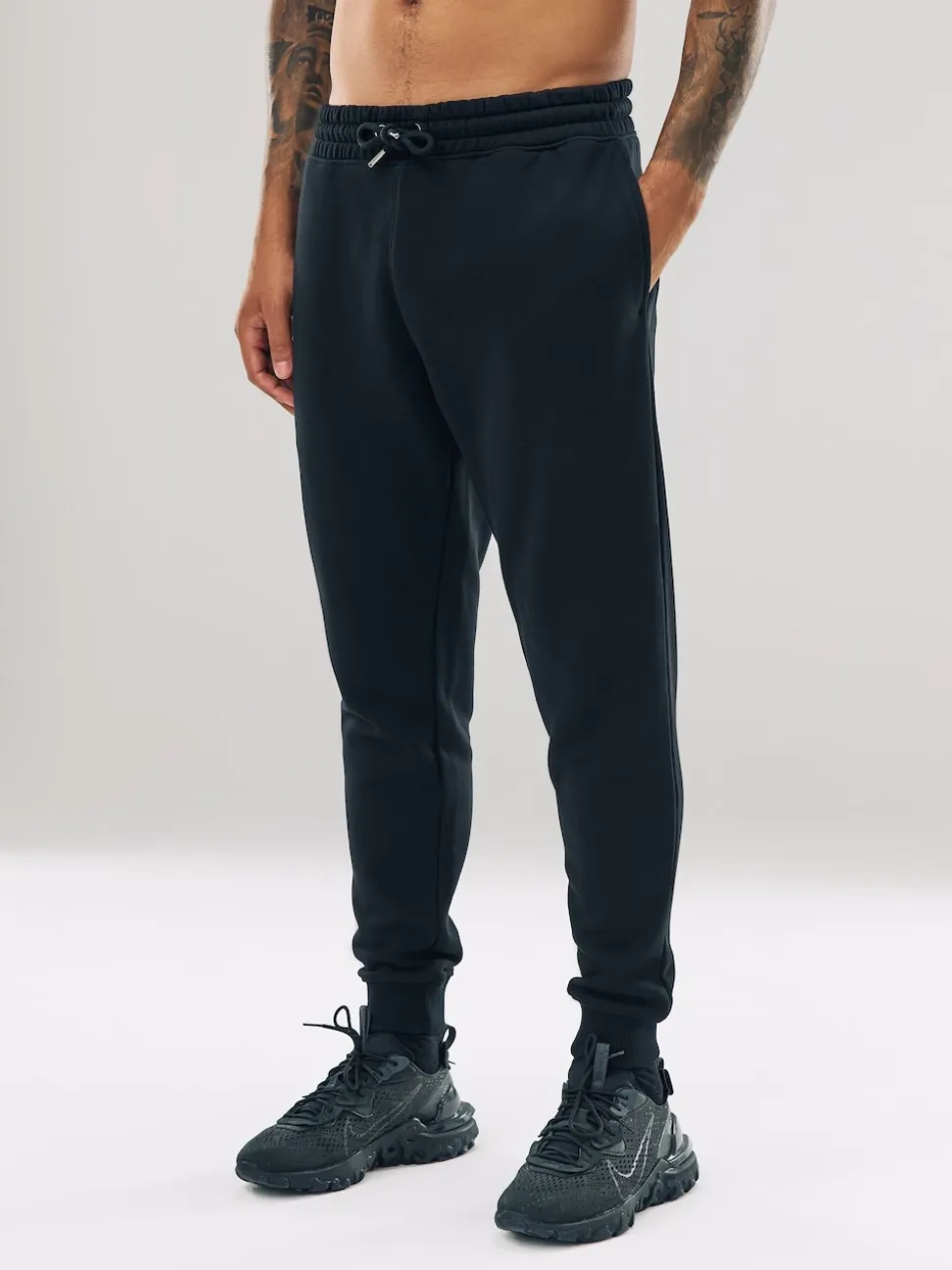Black Slim Fit Slim Fit Brushback Heavyweight Joggers
