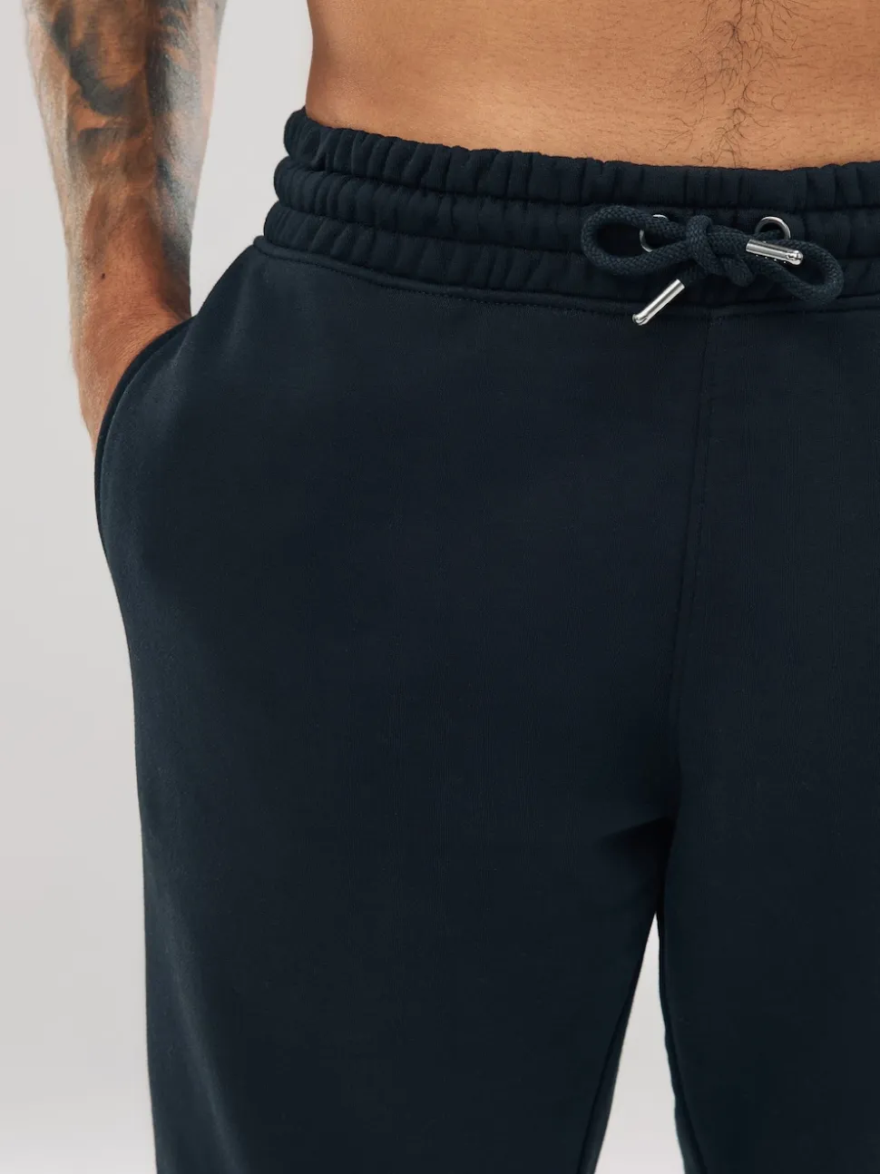 Black Slim Fit Slim Fit Brushback Heavyweight Joggers