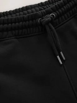 Black Slim Fit Slim Fit Brushback Heavyweight Joggers