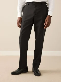 Black Slim Fit Slim Fit Signature Nova Fides 100% Italian Wool Suit Trousers