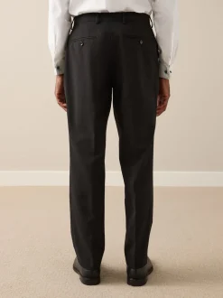 Black Slim Fit Slim Fit Signature Nova Fides 100% Italian Wool Suit Trousers